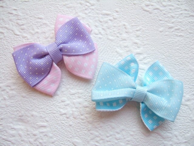 HALVE PRIJS ~ Mooie polkadot / ruit strik van grosgrain lint, -, -, Overige typen, Nieuw