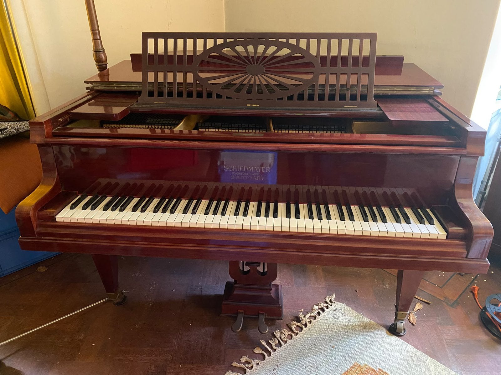 Schiedmayer vleugel piano, Ophalen, Gebruikt, Zwart, Vleugel