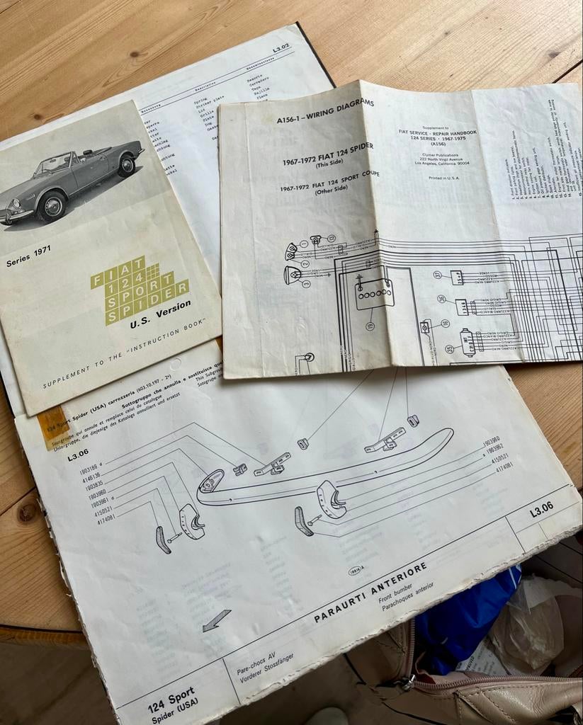 Fiat 124 Spider Werkplaatshandboeken & Onderdelen Catalogus, Auto diversen, Handleidingen en Instructieboekjes, Ophalen of Verzenden