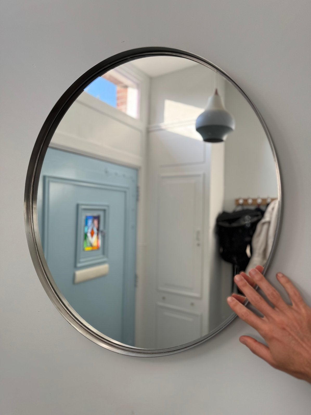 Round mirror Ronde spiegel - 75cm radius, Ophalen, Rond, Zo goed als nieuw, Minder dan 100 cm