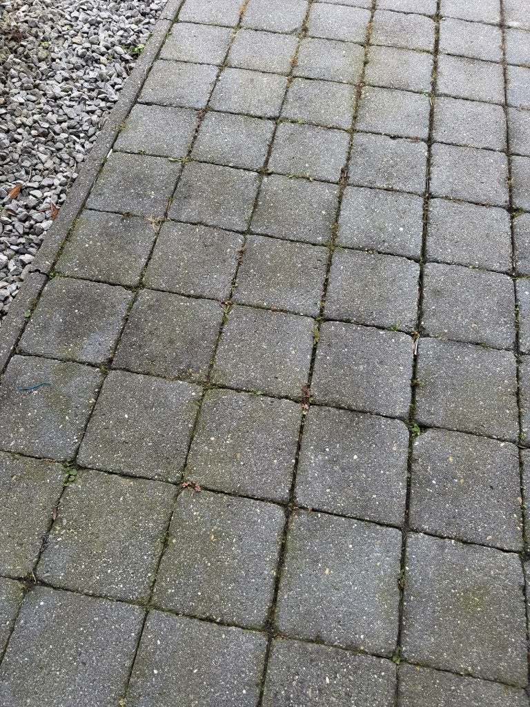 GRATIS tuintegels /koppelstone getrommeld - 20x20 grijsblauw, Tuin en Terras, Ophalen, Gebruikt, 10 m² of meer, Beton