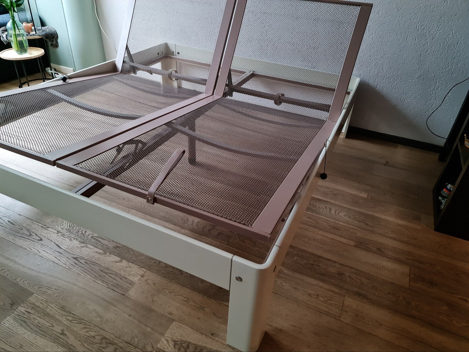 Auping auronde tweepersoonsbed. Hoge uitvoering. 180x200x48, Ophalen, Wit, Tweepersoons, 180 cm