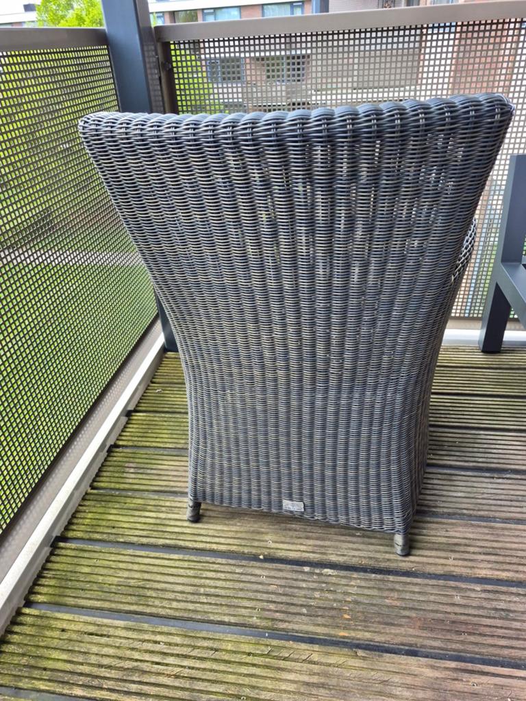 4 Wicker tuinstoelen met kussens - Bois Le Duc, Ophalen, Gebruikt, Wicker