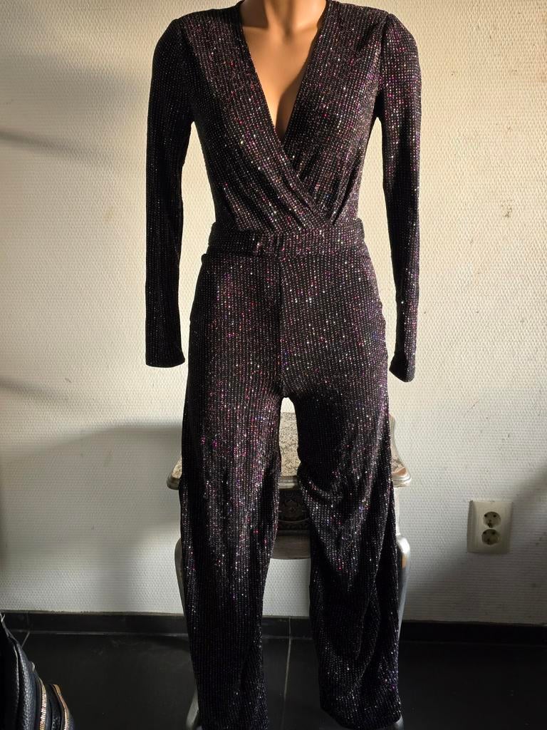 Loavies dames Glitter Jumpsuit maat S, Kleding | Dames, Jumpsuits, Zwart, Ophalen of Verzenden, Loavies, Maat 36 (S)