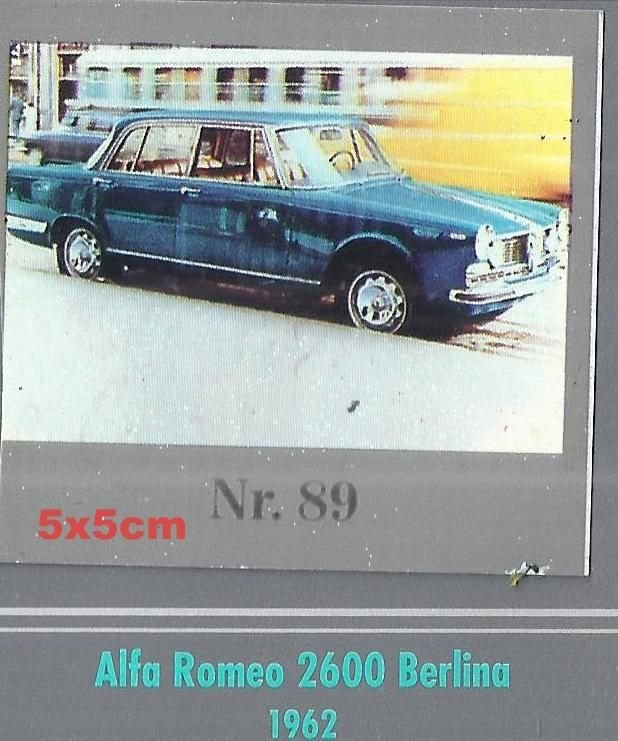 Vp89 autokaartje alfa romeo 2600 berlina --- 1962, Ophalen of Verzenden, Gebruikt, Auto's