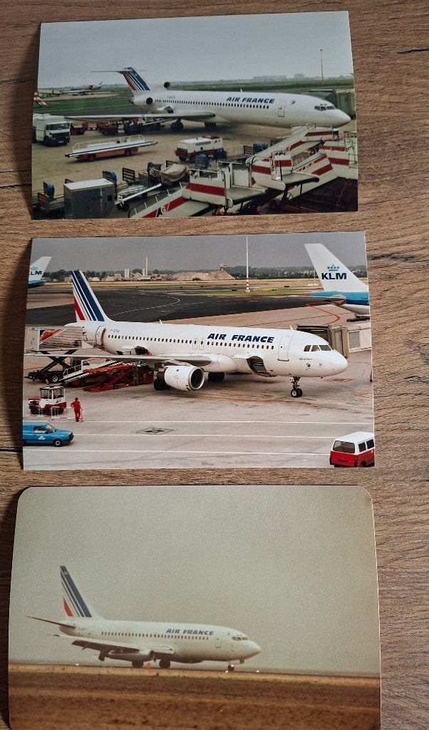 3 Air France vliegtuigfoto's - Vintage, Verzamelen, Ophalen of Verzenden, Gebruikt, Kaart, Foto of Prent