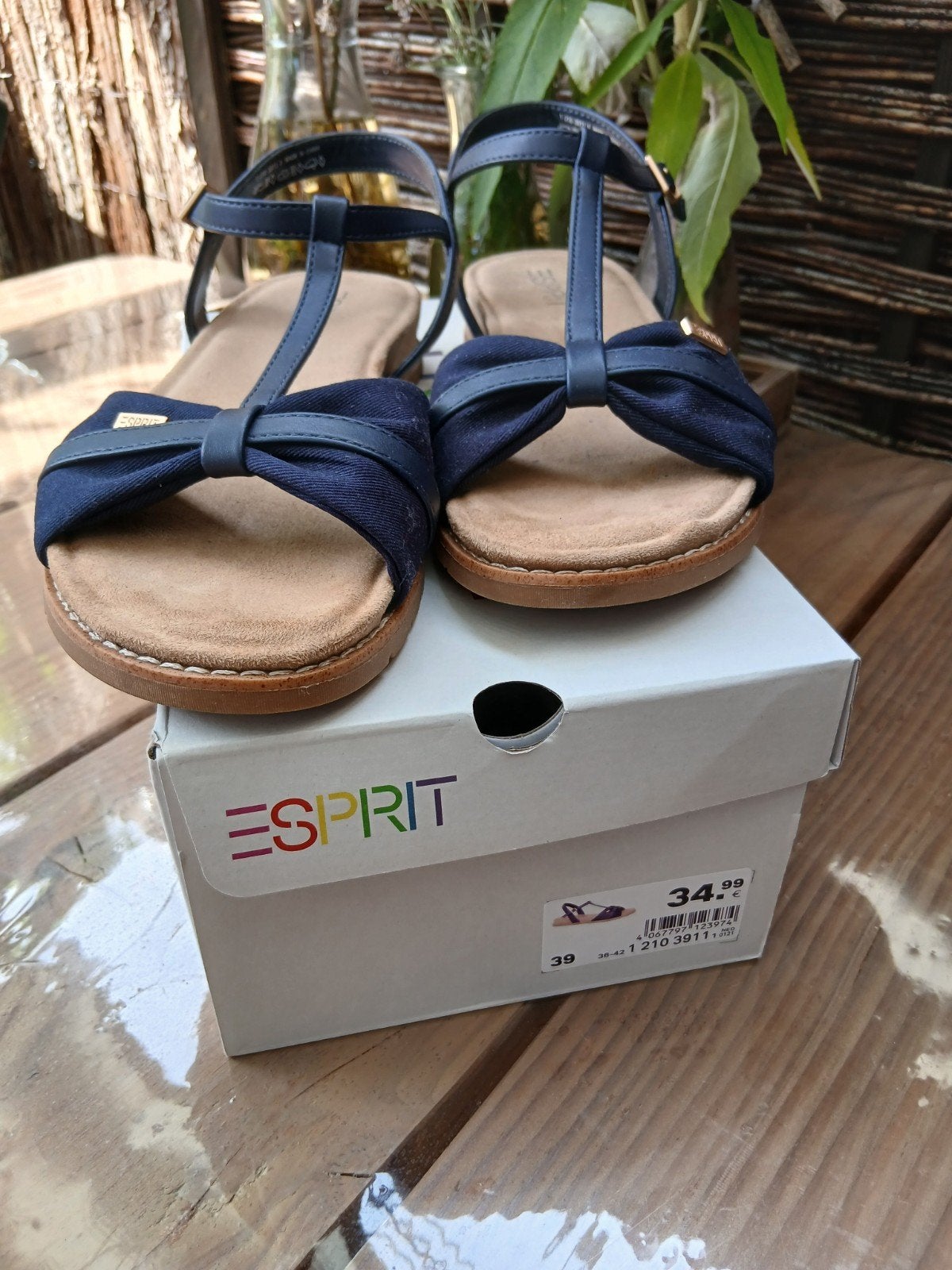 Esprit Sandalen maat39, Blauw, Zo goed als nieuw, Esprit, Sandalen of Muiltjes