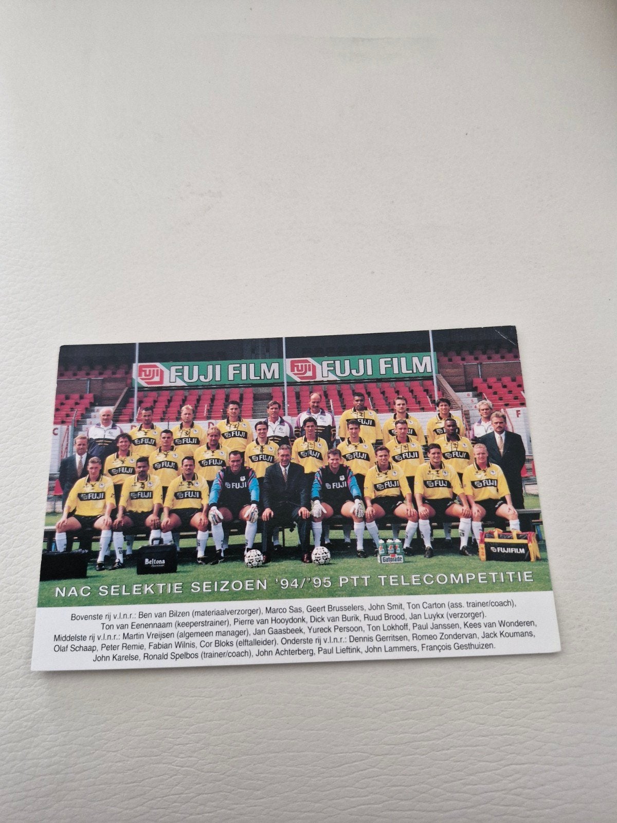 NAC Selectie Seizoen '94/'95 PTT Telecompetitie, Ophalen of Verzenden, Gebruikt, NAC Breda, Poster, Plaatje of Sticker