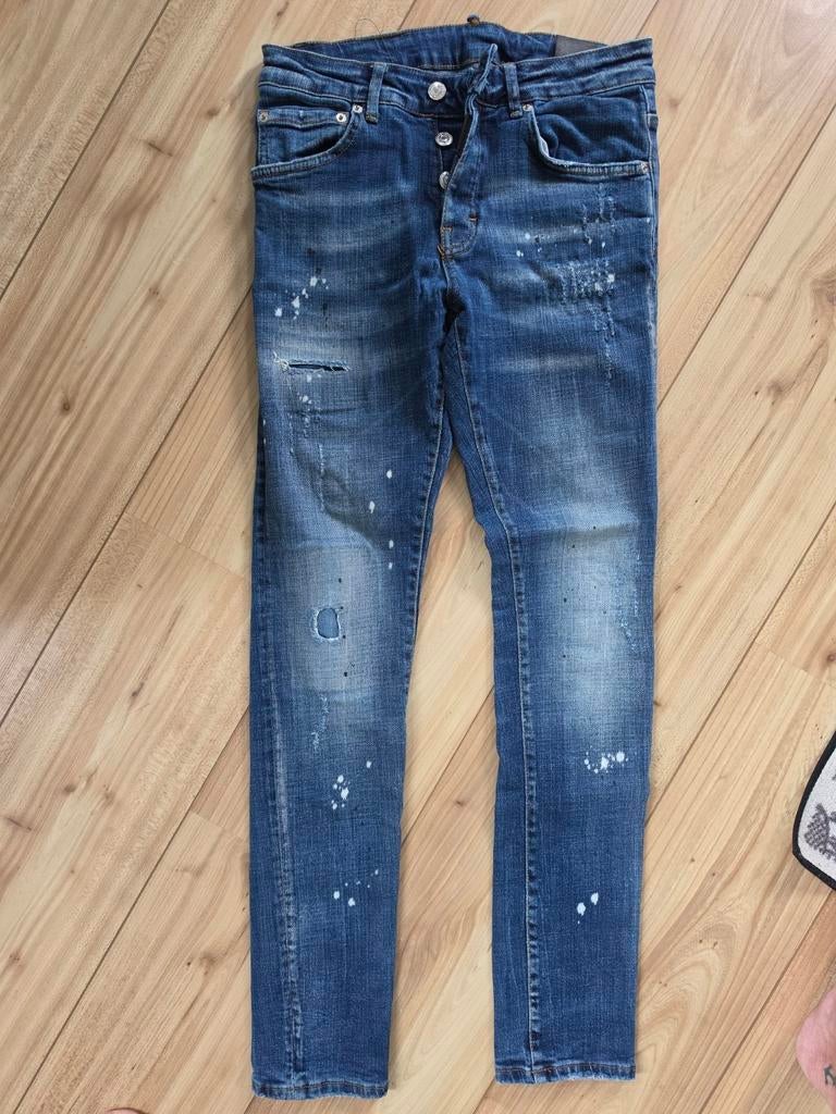 Stoere my brand spijkerbroek jeans maat 176 ripped bleach, Broek, My brand, Ophalen of Verzenden, Zo goed als nieuw
