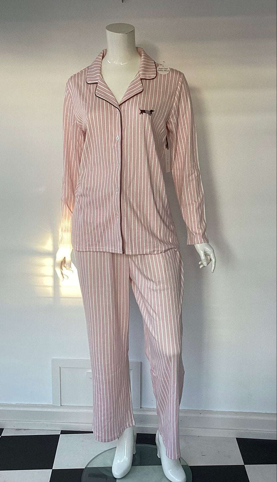 Laura Ashley Pyjama Set Roze Gestreept ,mt M, Kleding | Dames, Verzenden, Nieuw