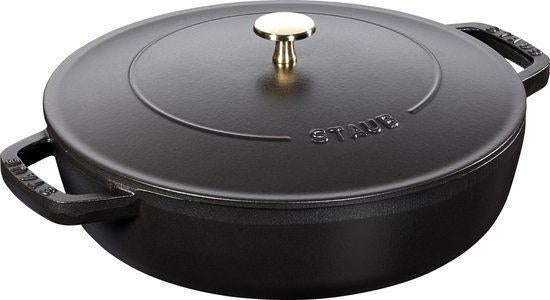Staub Hapjespan Chistera, Ophalen of Verzenden, Zo goed als nieuw, Gietijzer, Koekenpan of Braadpan
