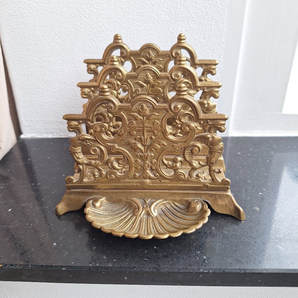 Prachtige vintage messing dubbele brief houder., Ophalen of Verzenden, Huis en Inrichting