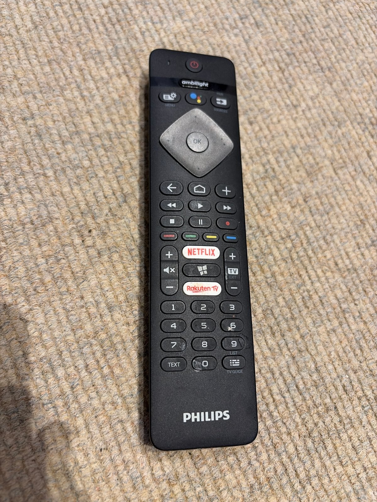 Philips Ambilight TV Afstandsbediening met Toetsenbord, Tv, Ophalen of Verzenden, Zo goed als nieuw, Origineel