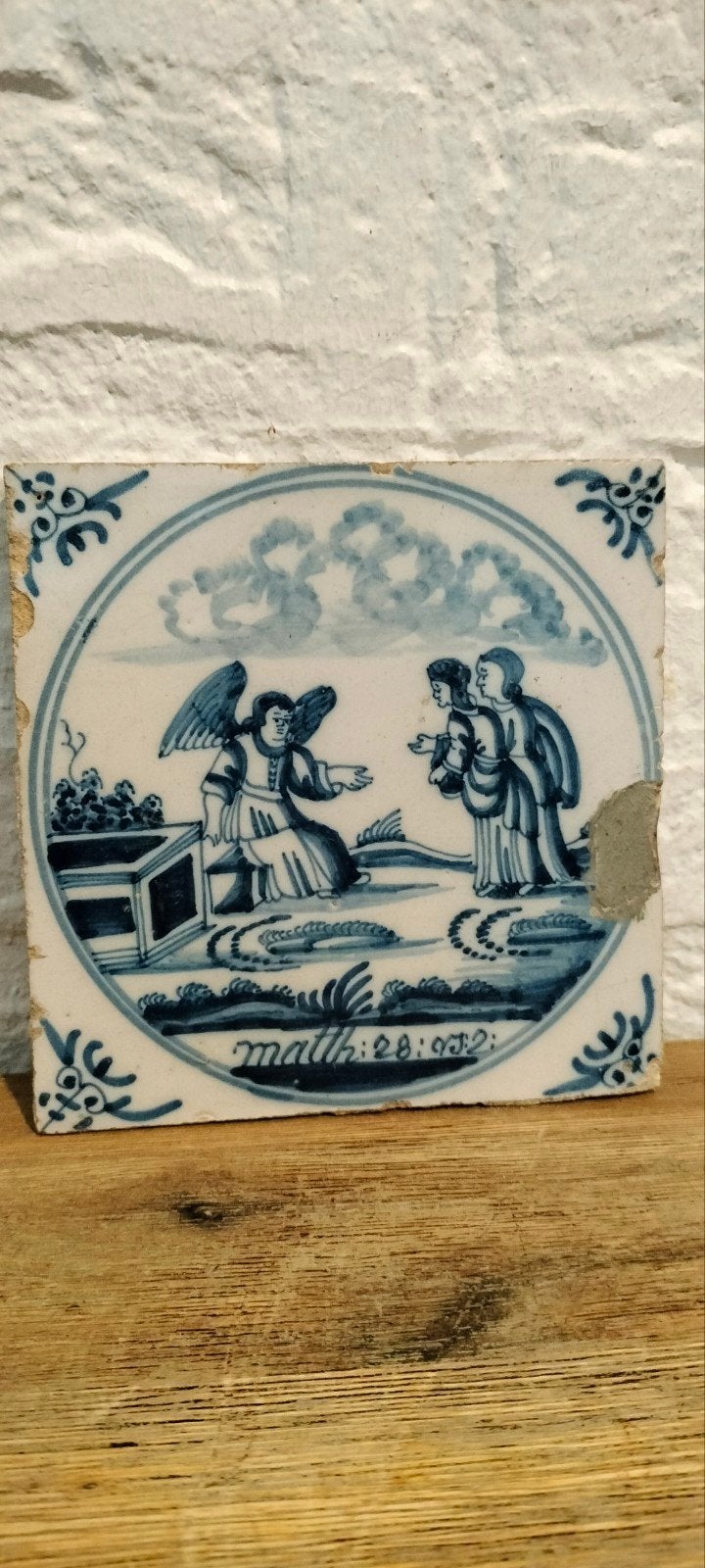 Twee antieke Delfts blauwe wandtegels, Ophalen of Verzenden