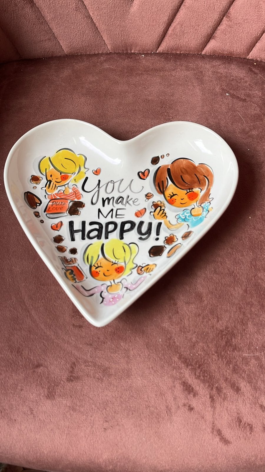 Blond Amsterdam LE Handwerk hartje you make me happy, Ophalen of Verzenden, Zo goed als nieuw, Aardewerk, Bord(en)