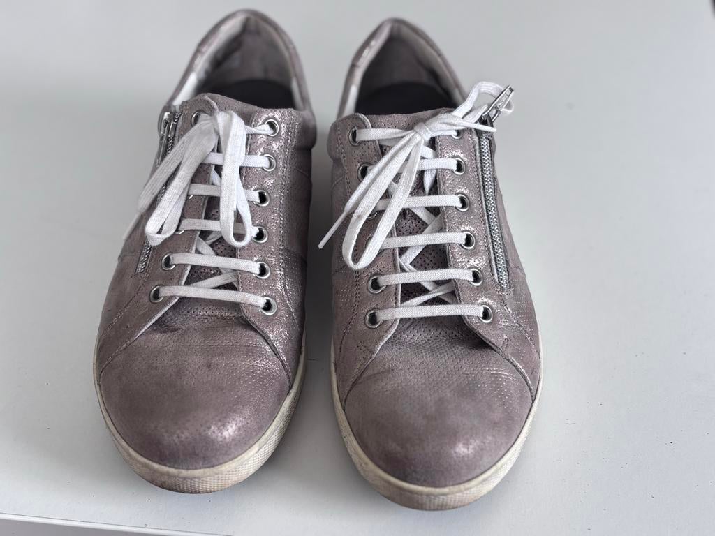 Durea sneakers maat 39,5 - metallic goud, Kleding | Dames, Ophalen of Verzenden, Gedragen, Grijs, Sneakers of Gympen