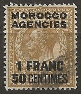 Marokko, Britse post, Postzegels en Munten, Ophalen of Verzenden, Marokko, Gestempeld