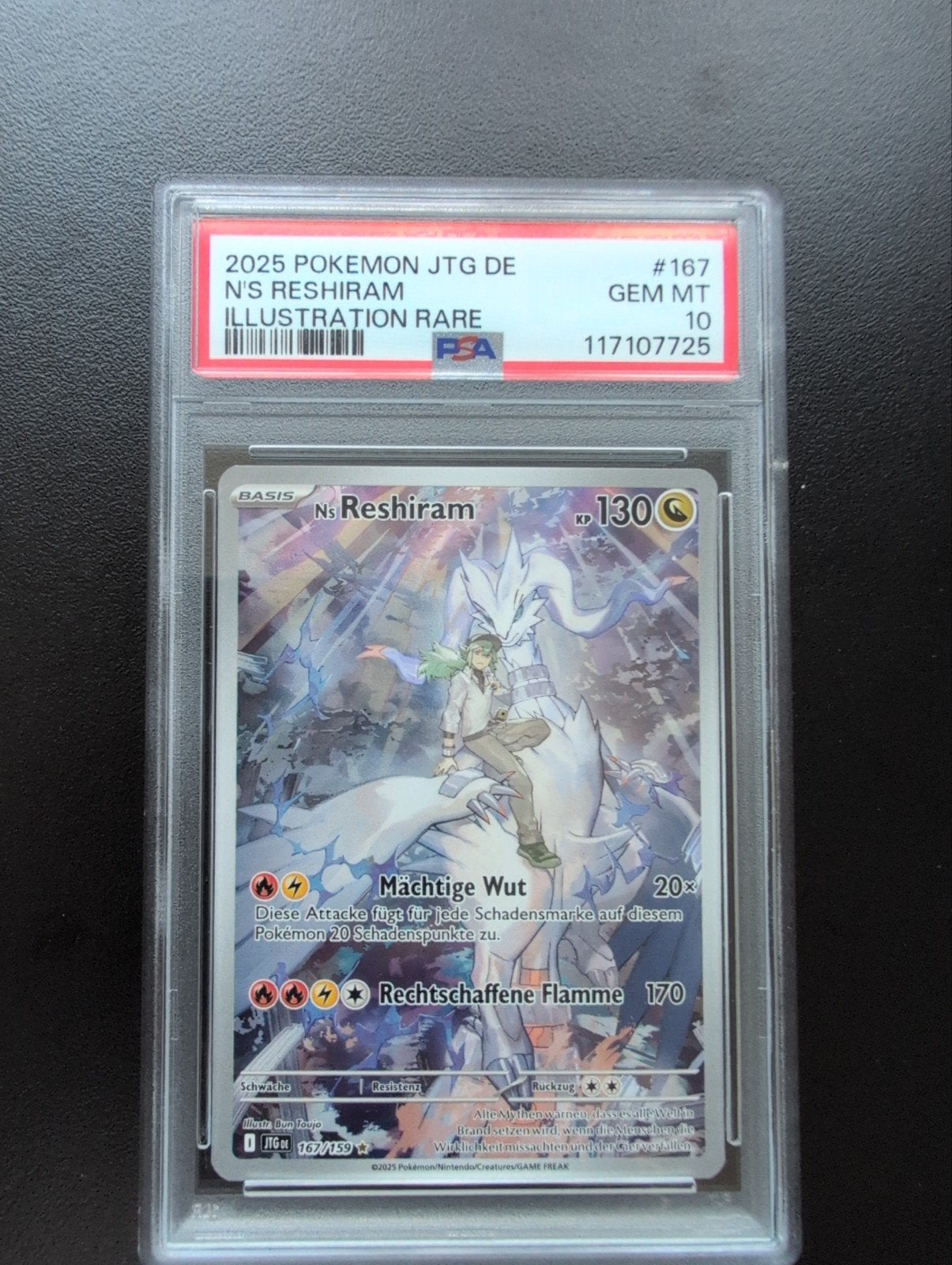 Duitse Reshiram PSA 10 Pokémon kaart, Ophalen of Verzenden, Nieuw, Losse kaart