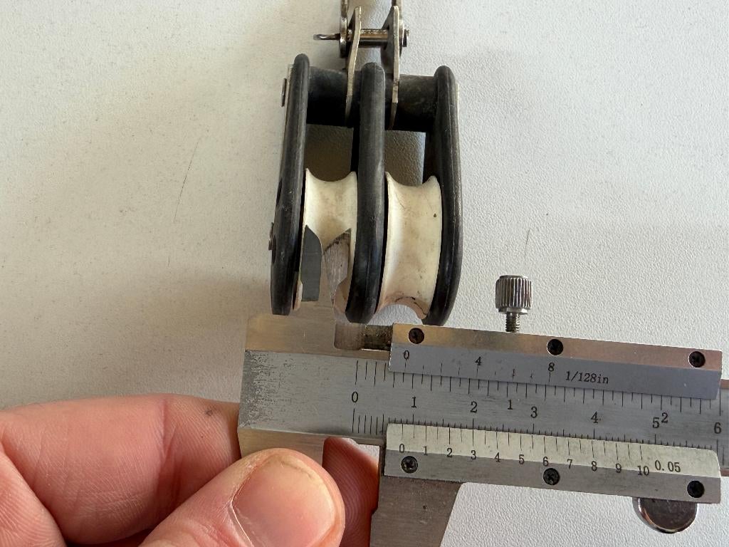 Barton 2 schijfs blok 30 mm 8 mm lijn, Ophalen of Verzenden, Gebruikt, Lijn of Blok