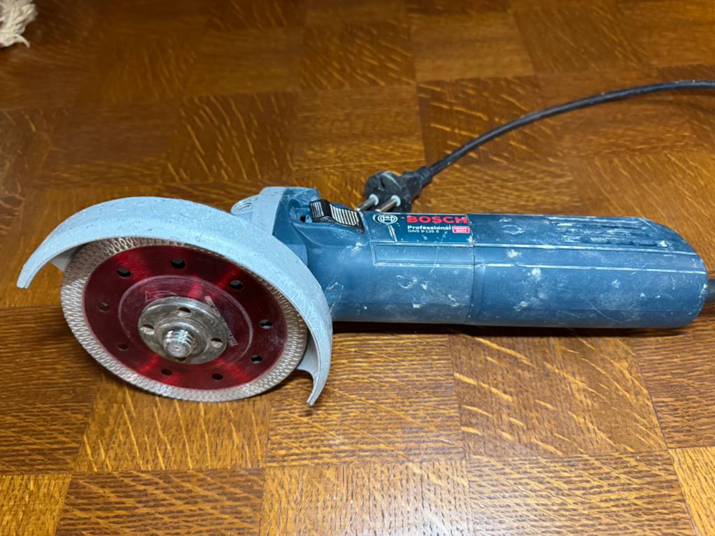Bosch Blauw GWS 9-125 Haakse Slijper 125mm + Diamantschijf, Ophalen of Verzenden, Gebruikt, 700 tot 1000 watt, Haakse handslijpmachine