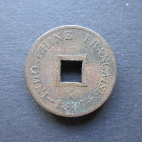 1 Sapeque 1887 A Frans Indochina  km#6, Verzenden, Zuidoost-Azië, Losse munt