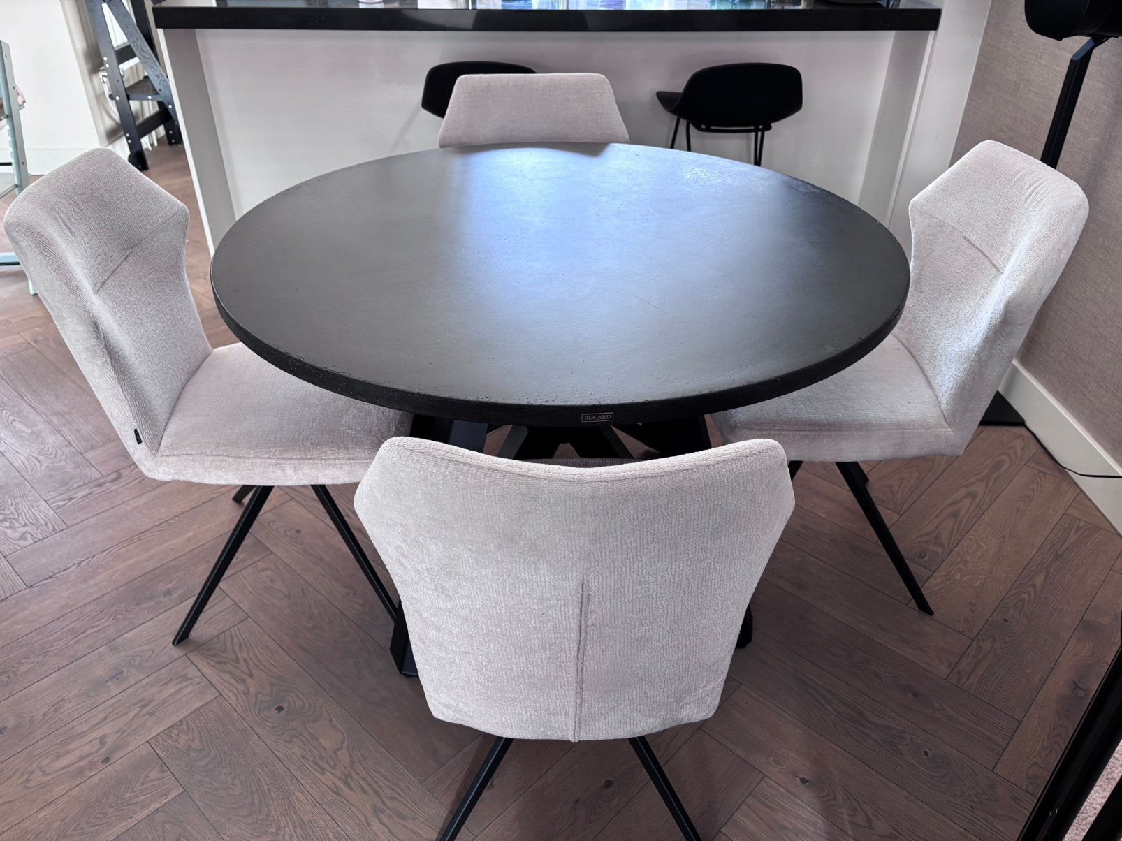 Bogard ronde eettafel 120cm, Ophalen, 100 tot 150 cm, Rond, Zo goed als nieuw