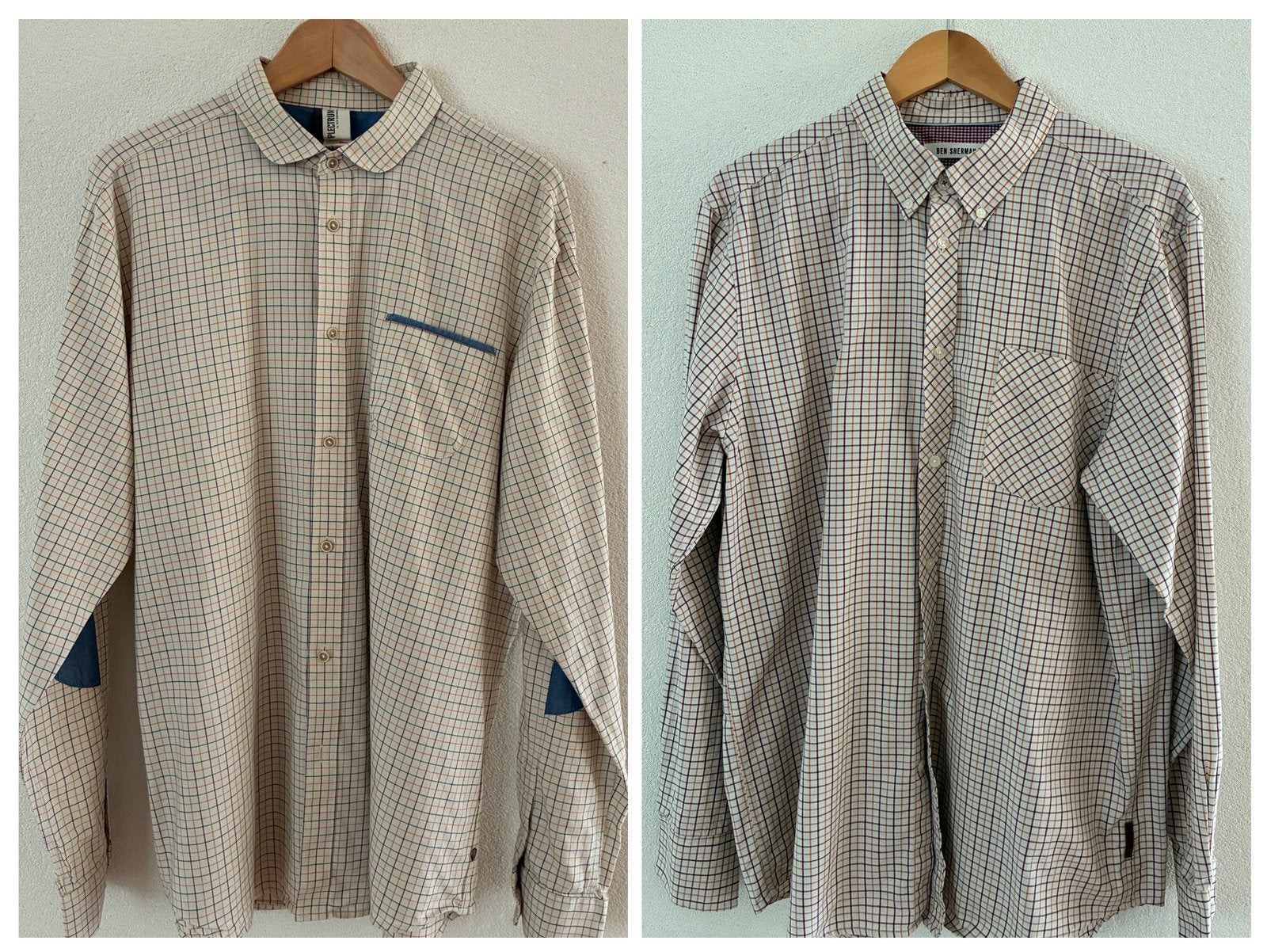 2 Ben Sherman geruite overhemden, Ophalen of Verzenden, Gedragen, Overige halswijdtes