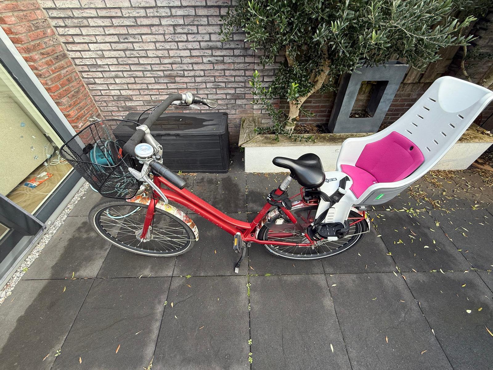 Cortina Mama-fiets met kinderzitje en z.g.a.n. mandje, Trommelrem, Ophalen, Overige merken, 53 tot 56 cm