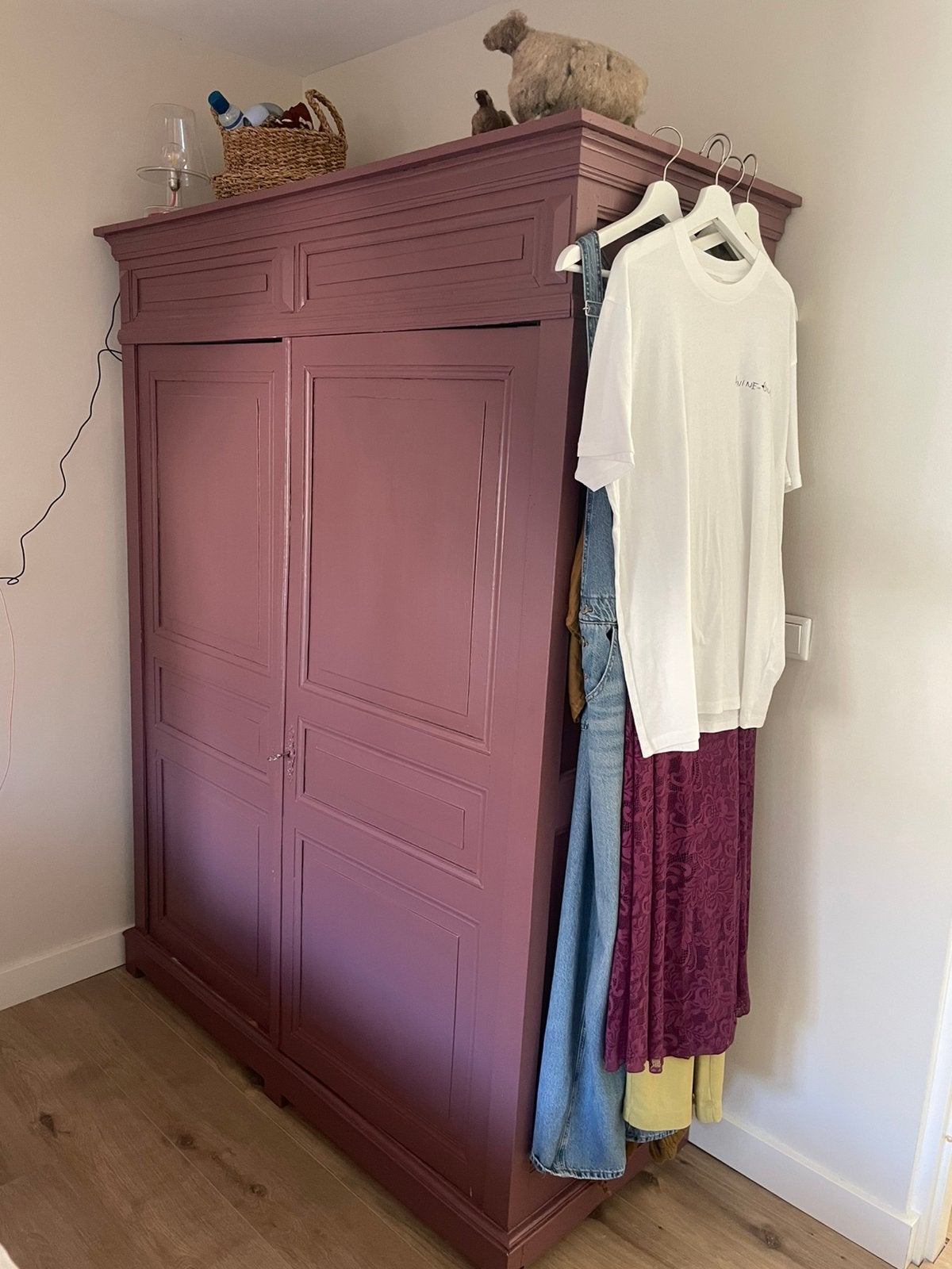 Grote antieke kledingkast / meidenkast/ garderobekast, Huis en Inrichting, Kasten | Kledingkasten, Ophalen, Gebruikt, 100 tot 150 cm