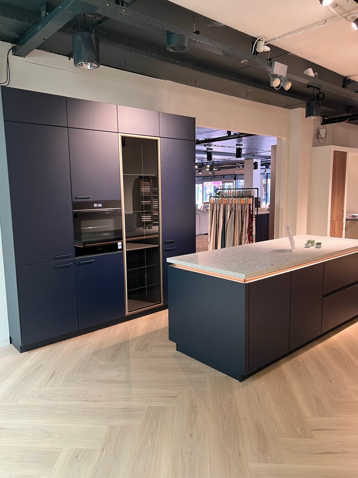 Luxe Nolte Keuken met Kookeiland - Zo Goed als Nieuw, Ophalen, Blauw, Dubbelwandige keuken, Zo goed als nieuw
