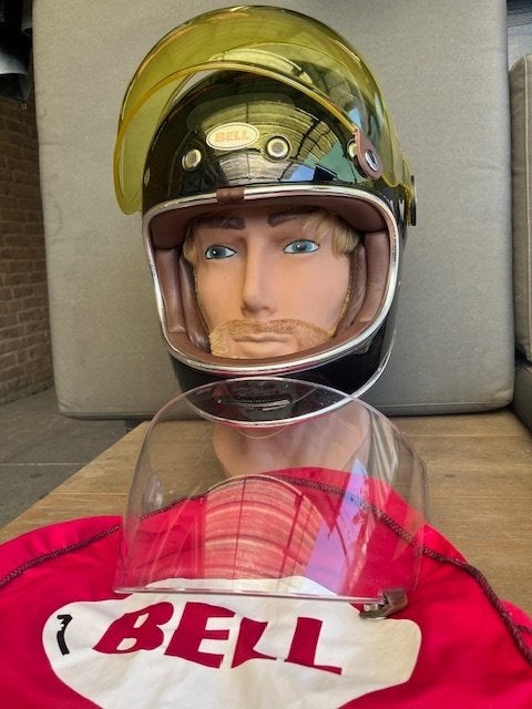 TEAB pracht iconische Bell Bullit helm met bol visier, Motoren, Overige merken, M, Heren, Ophalen of Verzenden