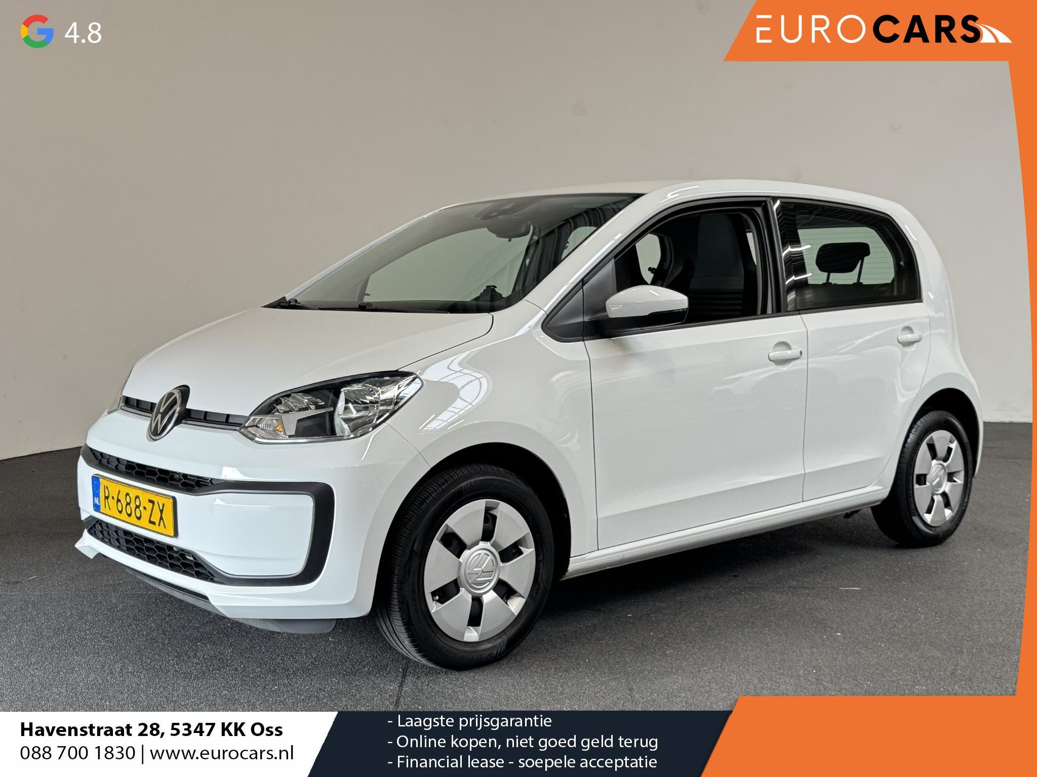 Volkswagen Up! 1.0 Airco Bluetoooth Led Dab Centrale Vergren, Stof, Gebruikt, 4 stoelen, Origineel Nederlands