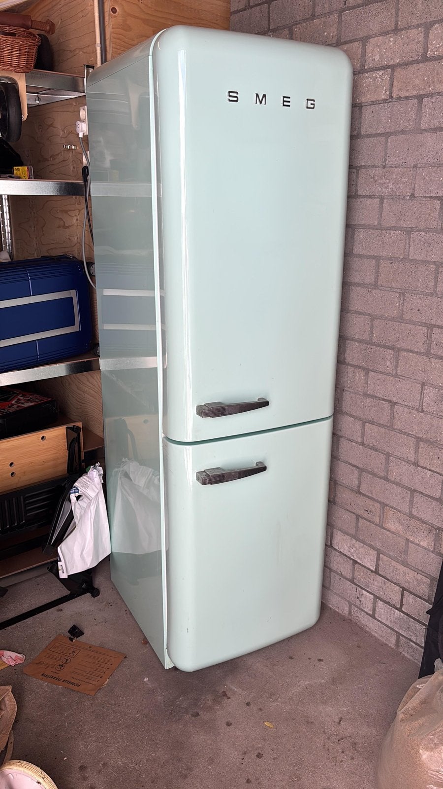 Smeg FAB32RPQ3 Koelkast met Vriezer - Mintgroen, Ophalen, Gebruikt, 200 liter of meer, 60 cm of meer