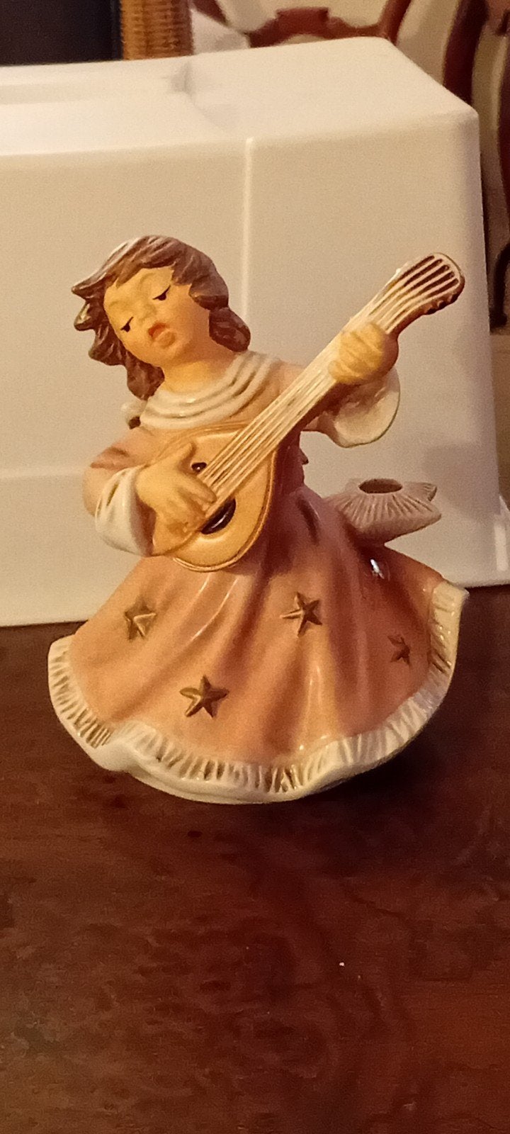 Vintage Hummel Beeldjes: Engel met Mandoline & Engel met Boe, Verzamelen, Beelden en Beeldjes, Ophalen