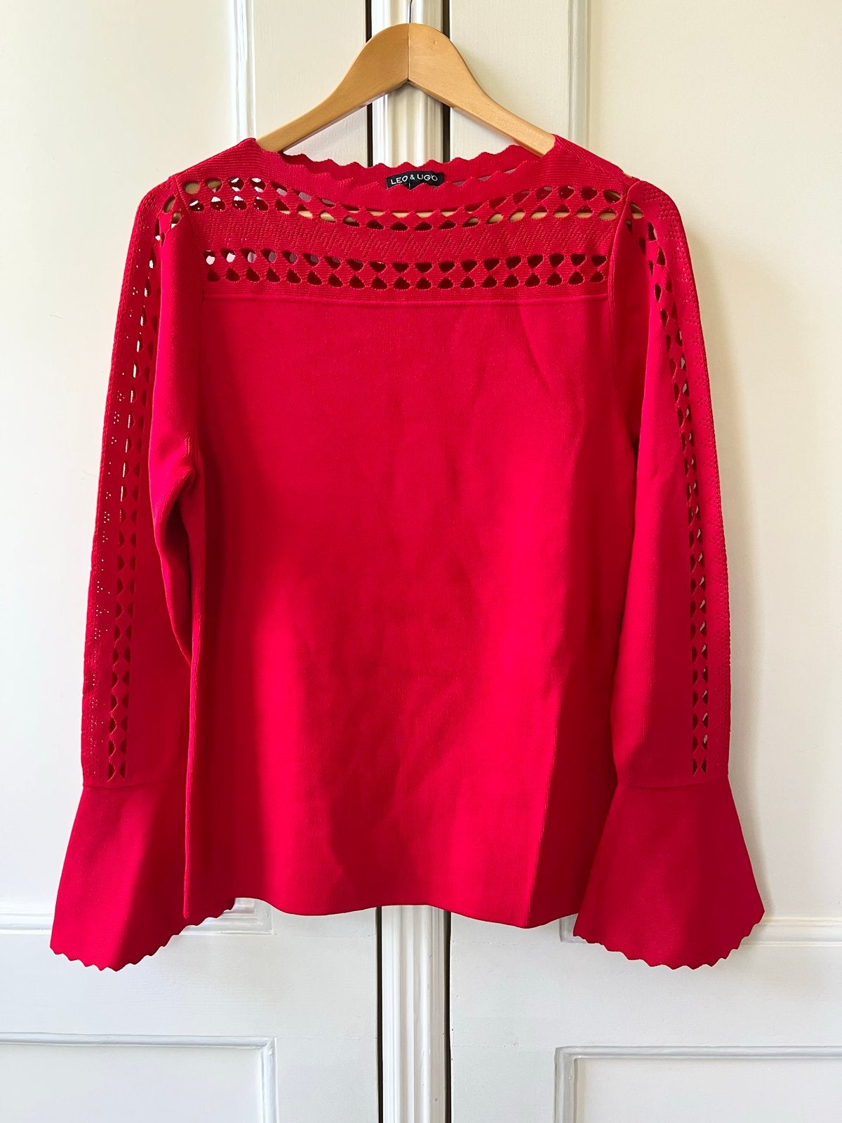 Leo & Ugo Rode Trui met Uitgesneden Details, maat 4, Ophalen of Verzenden, Nieuw, Maat 42/44 (L), Rood
