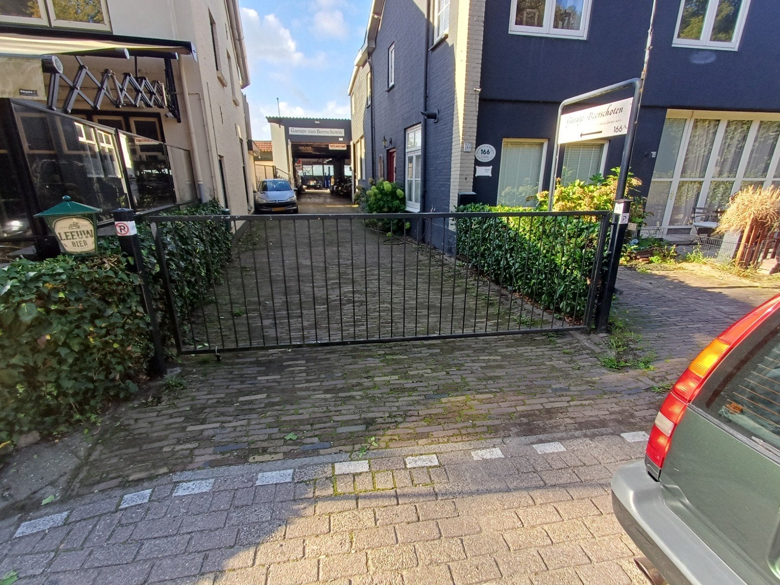 Draaipoort / Tuinhek 4m breed, 1.20m hoog met palen, Ophalen, Met poort, Gebruikt, Tuinhek