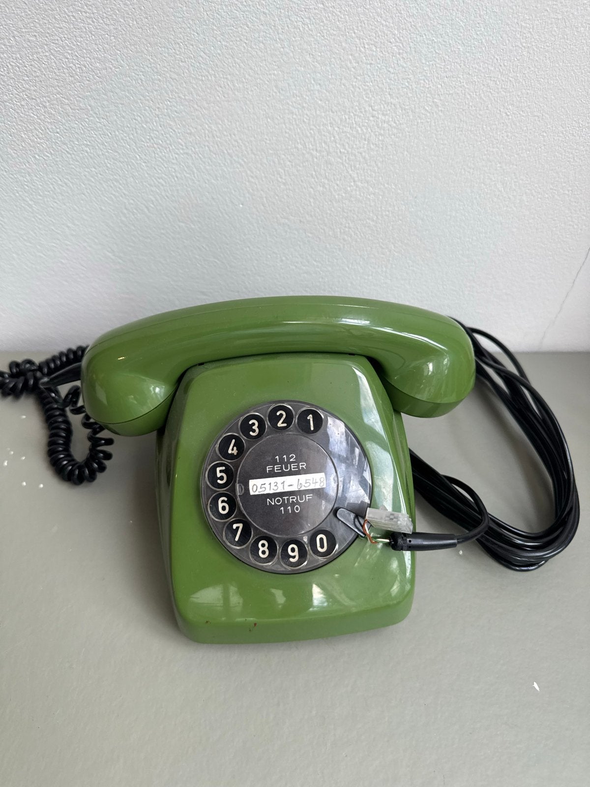 Vintage Groene Draaischijf Telefoon - Retro Design, Telecommunicatie, Vaste telefoons | Niet Draadloos, Ophalen of Verzenden, Gebruikt