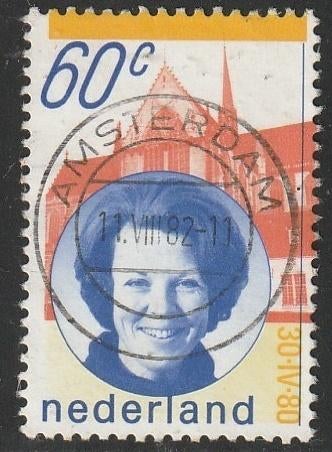 Nederland 1980 1200a Beatrix 60c, Gest Amsterdam, Ophalen of Verzenden, Na 1940, Gestempeld