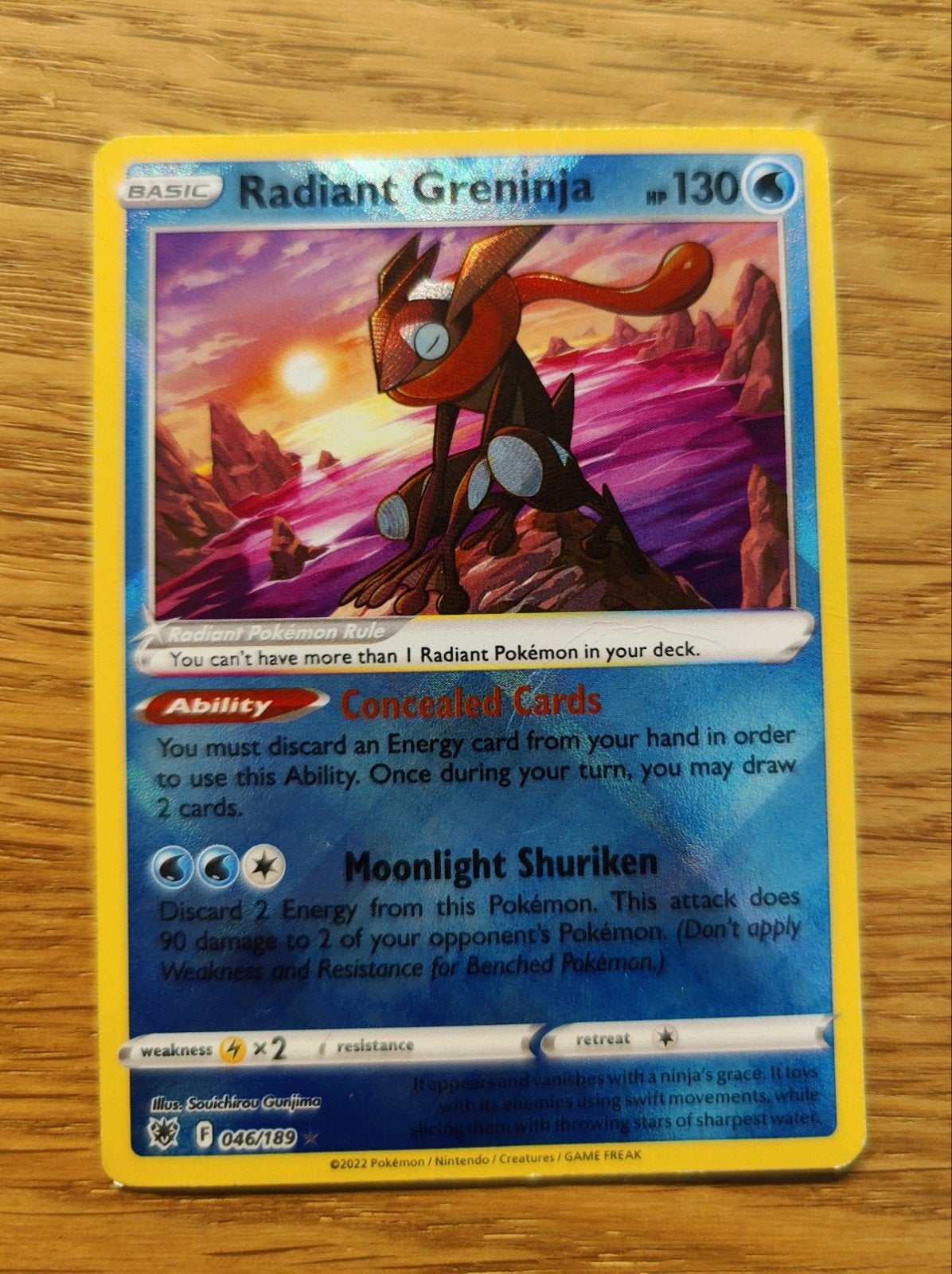 Pokemon kaart; Radiant Greninja, Ophalen of Verzenden, Zo goed als nieuw, Losse kaart