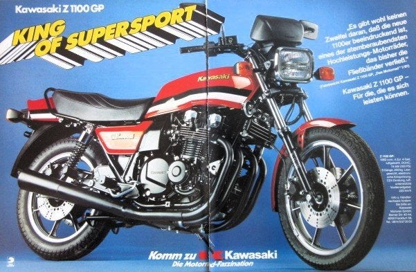 22 vintage reclames Kawasaki motorfiets 77-87 motor motoren, Ophalen of Verzenden, Gebruikt, Motoren