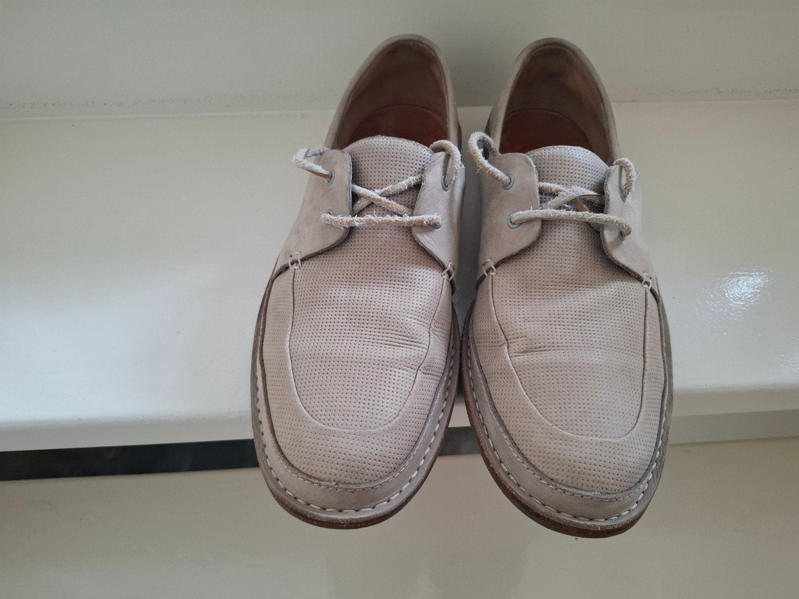 Clarks bootschoenen van grijs geperforeerd leer (maat: 44), Loafers, Overige kleuren, Clarks, Ophalen of Verzenden