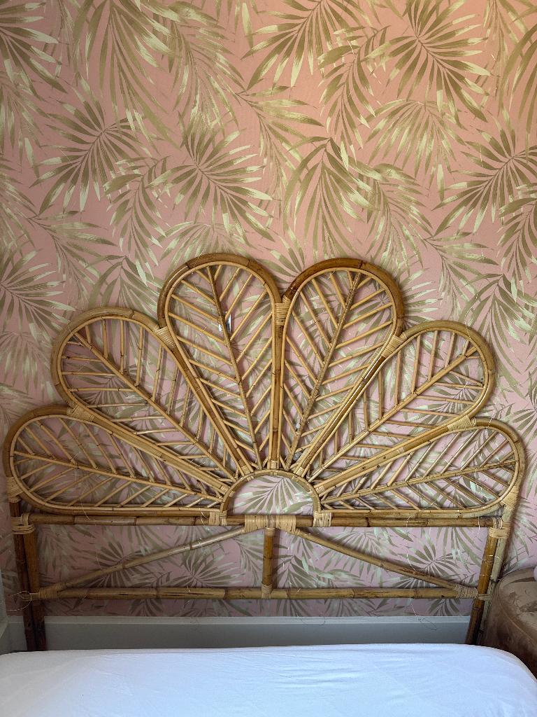 Hoofdbord Rotan, Ophalen, Tweepersoons, Zo goed als nieuw, 160 cm