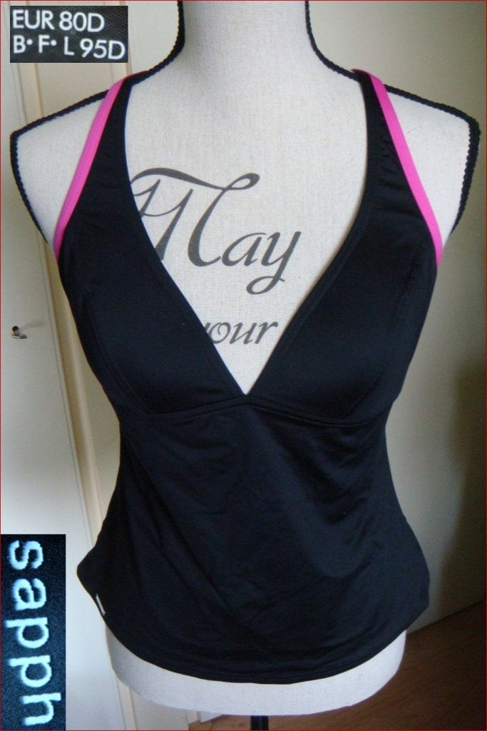 Zwart- roze tankini top van SAPPH maat 80D + nieuwe slip S, Overige typen, Meerkleurig, Ophalen of Verzenden, Zo goed als nieuw