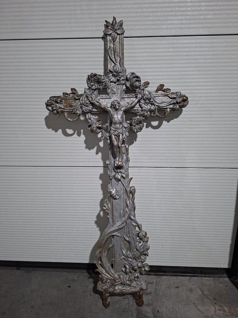 Grafkruis gietijzer, cast iron Field Cross, Frans, 1924, Antiek en Kunst, Ophalen