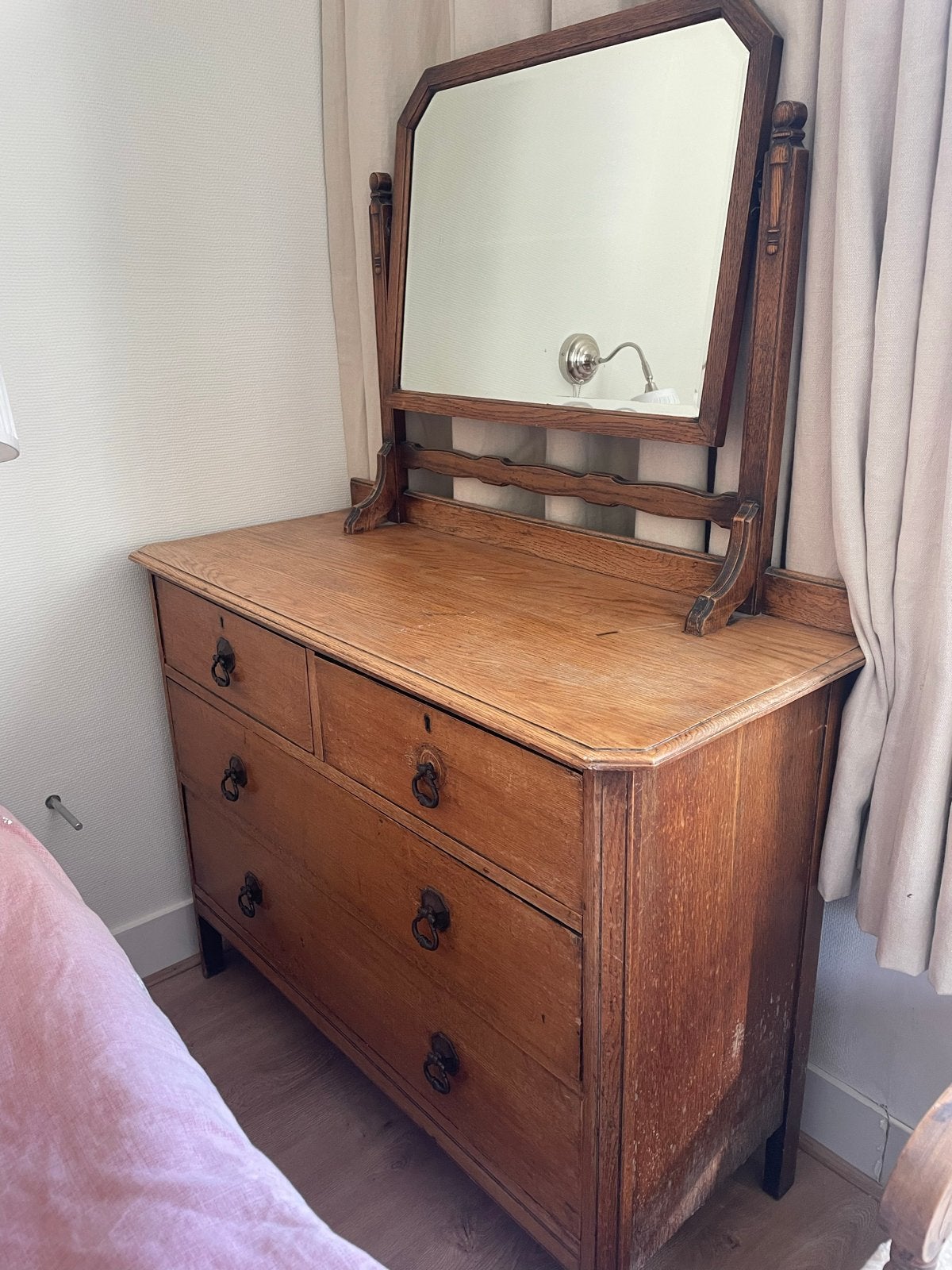Antiek Dressoir met Spiegel - Eikenhout, Antiek en Kunst, Antiek | Meubels | Kasten, Ophalen