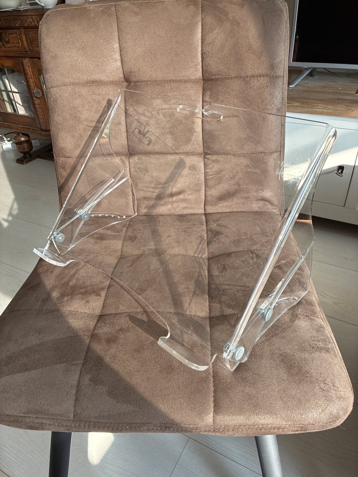 Transparante laptopstandaard van plexiglas, Ophalen, Gebruikt, Kunststof, Modern