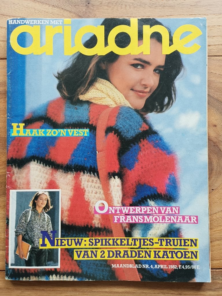 Ariadne handwerken april 1982 ontwerpen van Frans Molenaar, Breien en Haken, Ariadne handwerken, Ophalen of Verzenden, Zo goed als nieuw