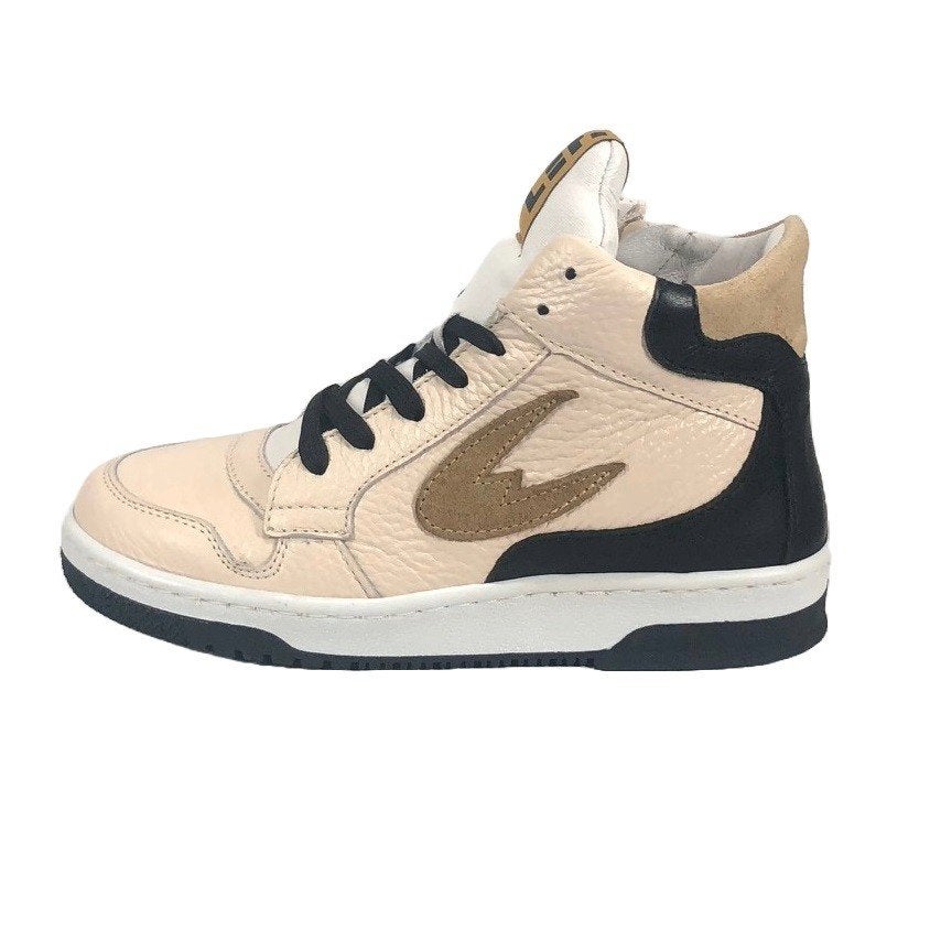 LEF maat 37 lerensneaker beige/zwart/wit - gratis verzenden, Verzenden, Jongen of Meisje, Nieuw, LEF