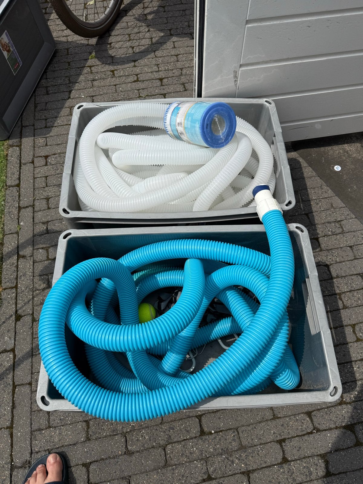 Zwembadpomp met slangen en filter, Ophalen, Gebruikt, Zwembadpomp