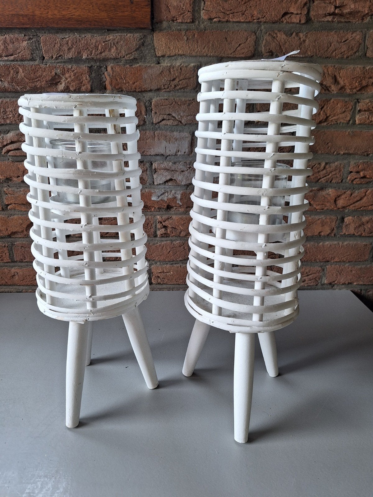 2 windlichten van hout, Ophalen of Verzenden, Hout, Cd's